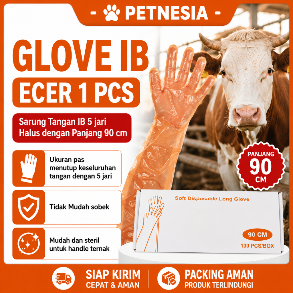 GLOVE IB ECER- Sarung Tangan IB 5 jari Halus dengan Panjang 90 cm