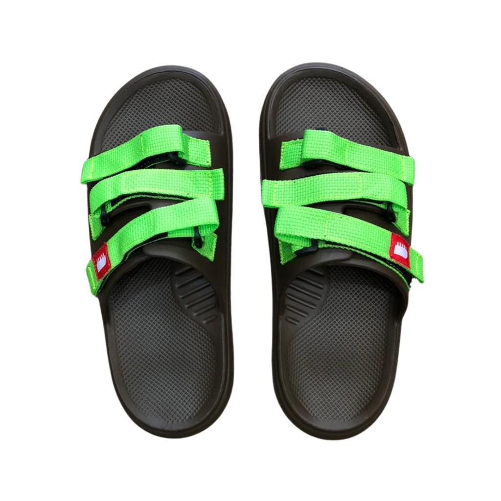 Blackid Sandal Slip on Spon Pria Green Strap