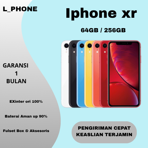 IPHONE XR  SECOND/ORIGINAL PONSEL MURAH NO SIMLOCK SINYAL 3 BULAN GARANSI 1 BULAN BATTERY 100%
