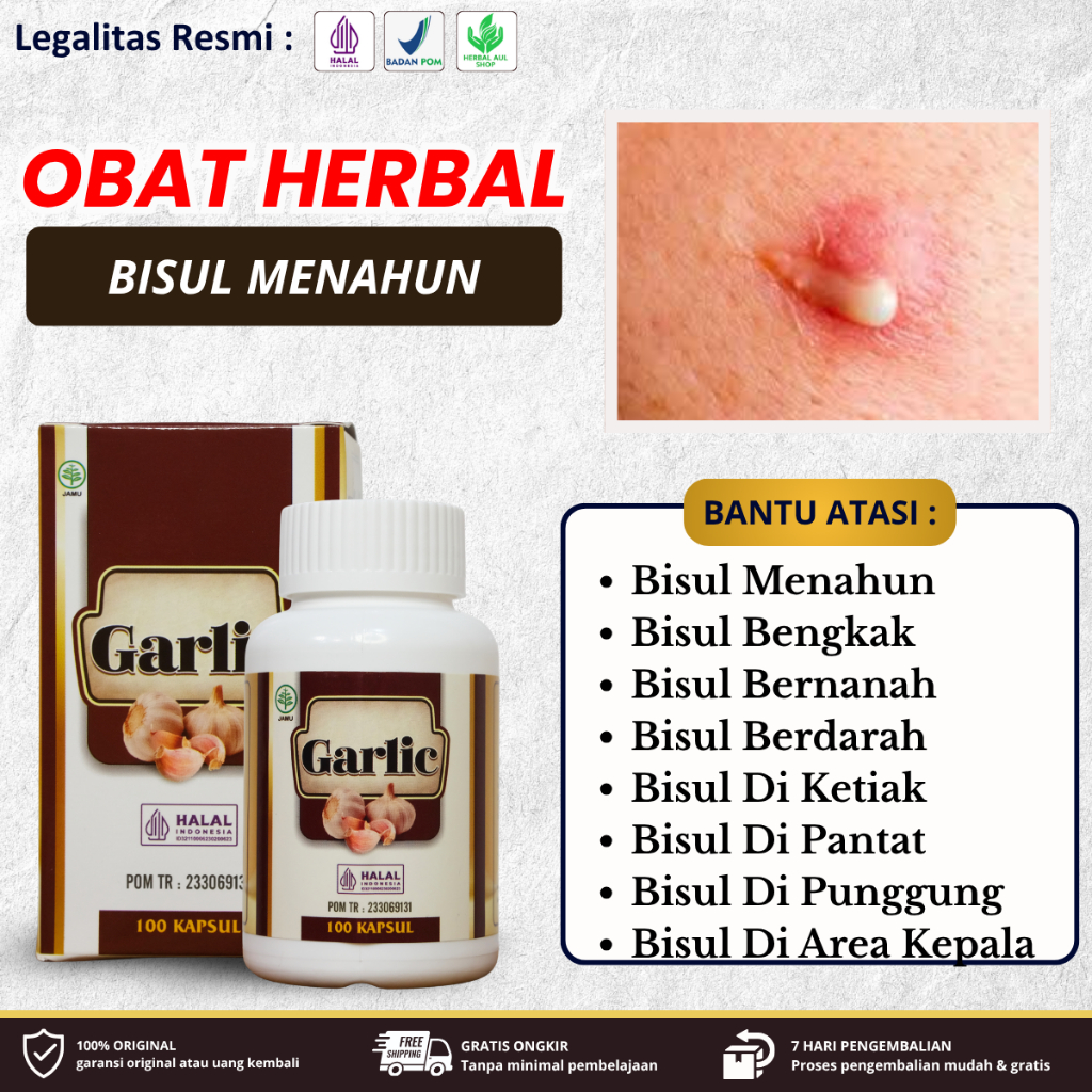 Suplemen Herbal Pengempis Bisul Menahun, Bisul Bengkak, Bisul Bernanah, Bisul Berdarah, Bisul Hampir