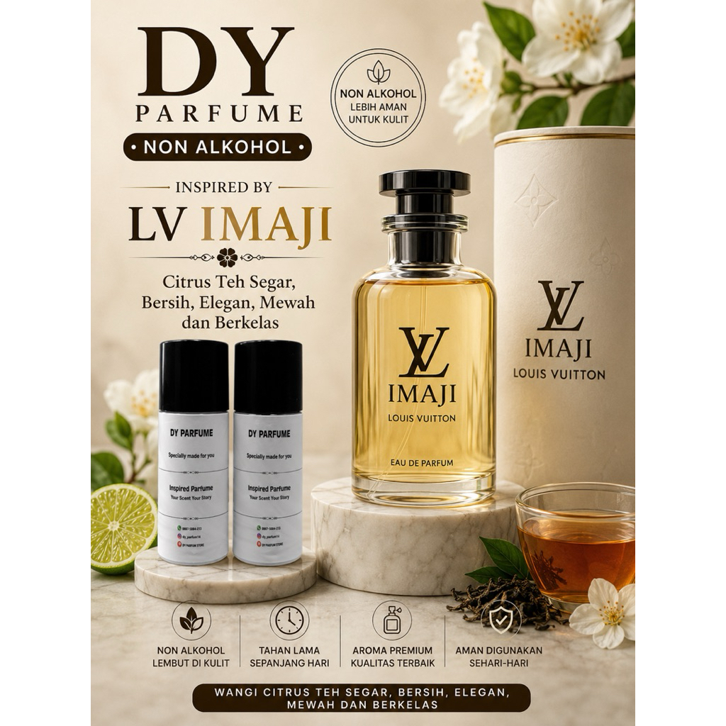DY PARFUME Imagination Louis Vuitton Parfum 20ML Non Alkohol Citrus Teh Segar