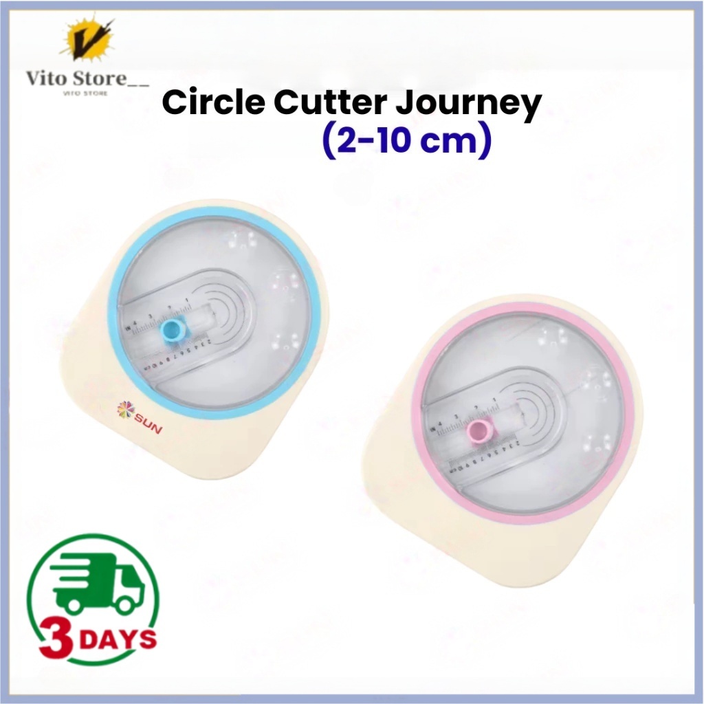 Circle Cutter SUN Journey 2-10cm – Pemotong Kertas Lingkaran untuk Sticker & Craft