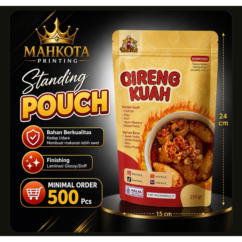 Mahkota Kemasan - Kemasan Standing Pouch Custom Ziplock