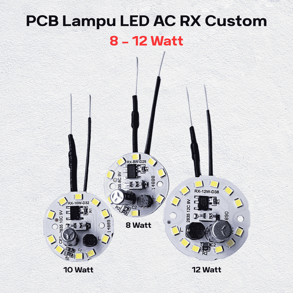 PCB Lampu LED AC RX Custom 8 10 12 Watt Mesin Lampu LED