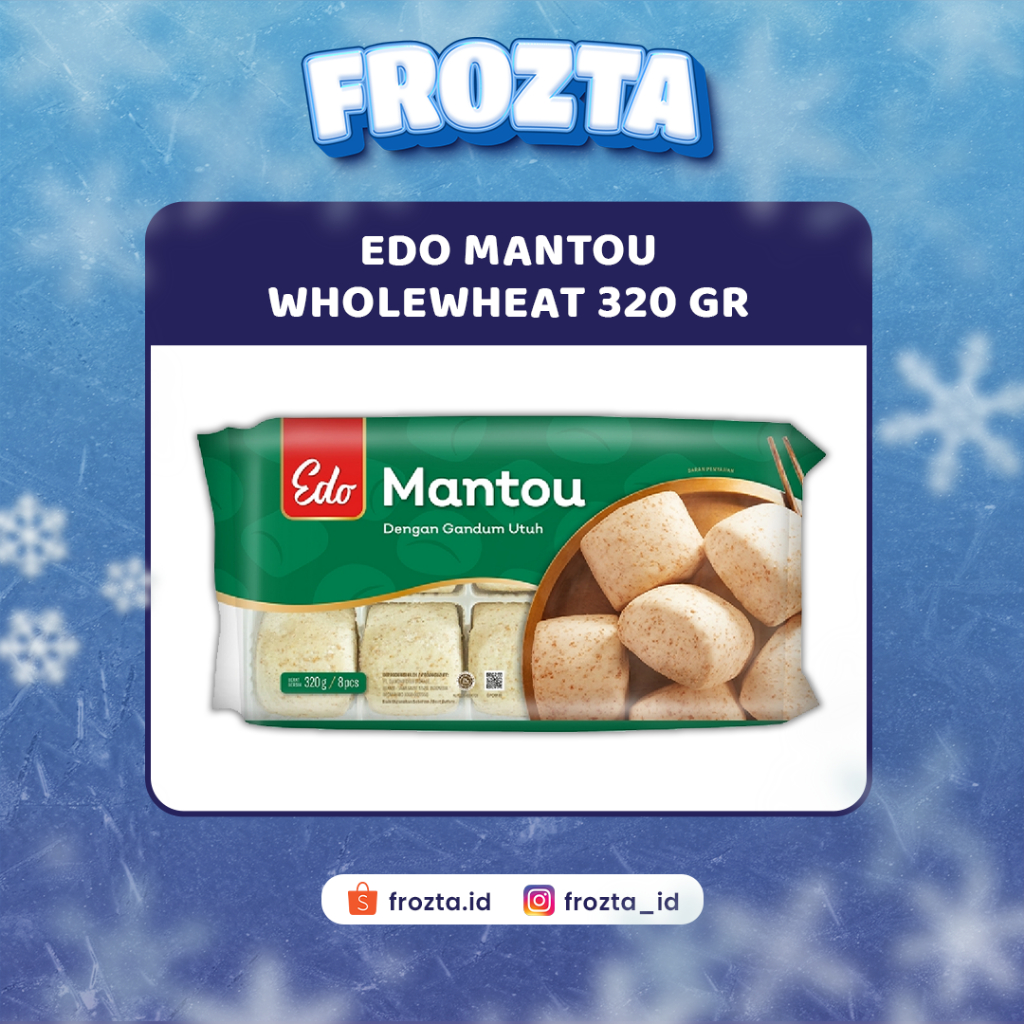 Frozen Food EDO Mantou Wholeweat Roti Kukus Lembut 320 GR