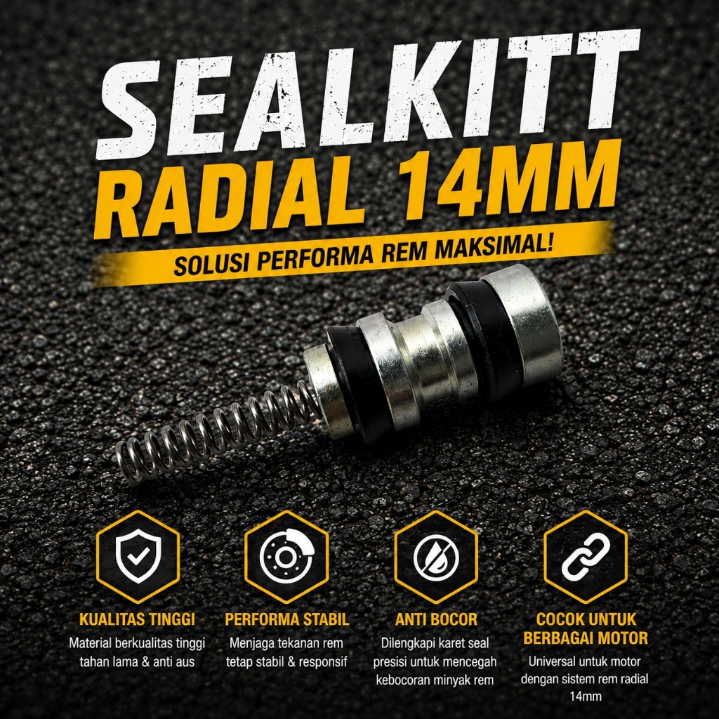 Repair Kit Master Rem DEPAN Seal Sil Master Rem Depan 14 MM RADIAL