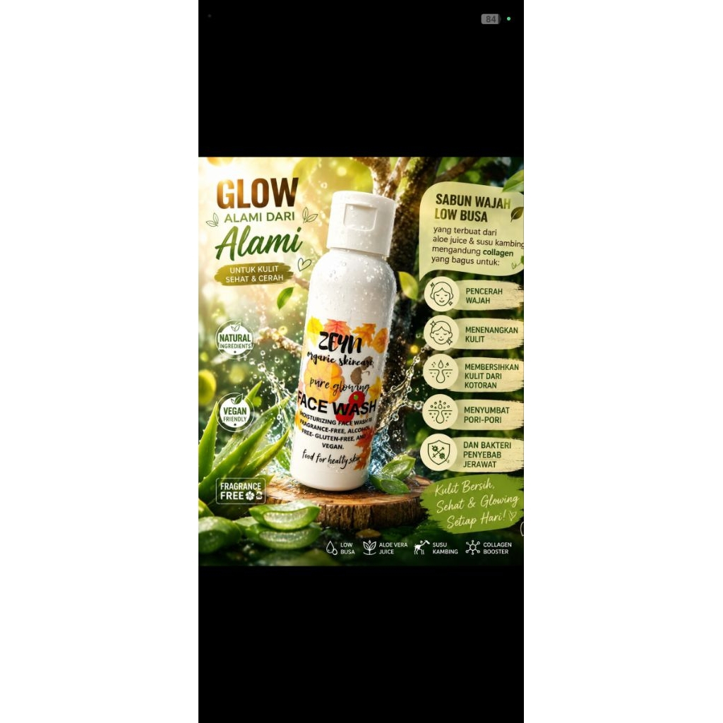 face wash zeyn skincare organik
