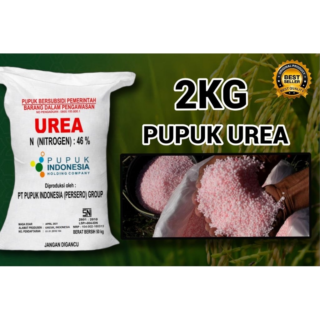 Pupuk urea N ( NITROGEN ) : 46 % Kemasan 2Kg