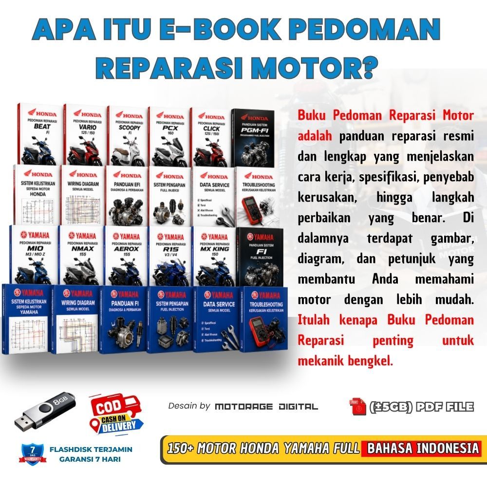 Buku Pedoman Reparasi Motor Honda Yamaha Karbu & Injeksi (Link Pesanan Khusus)