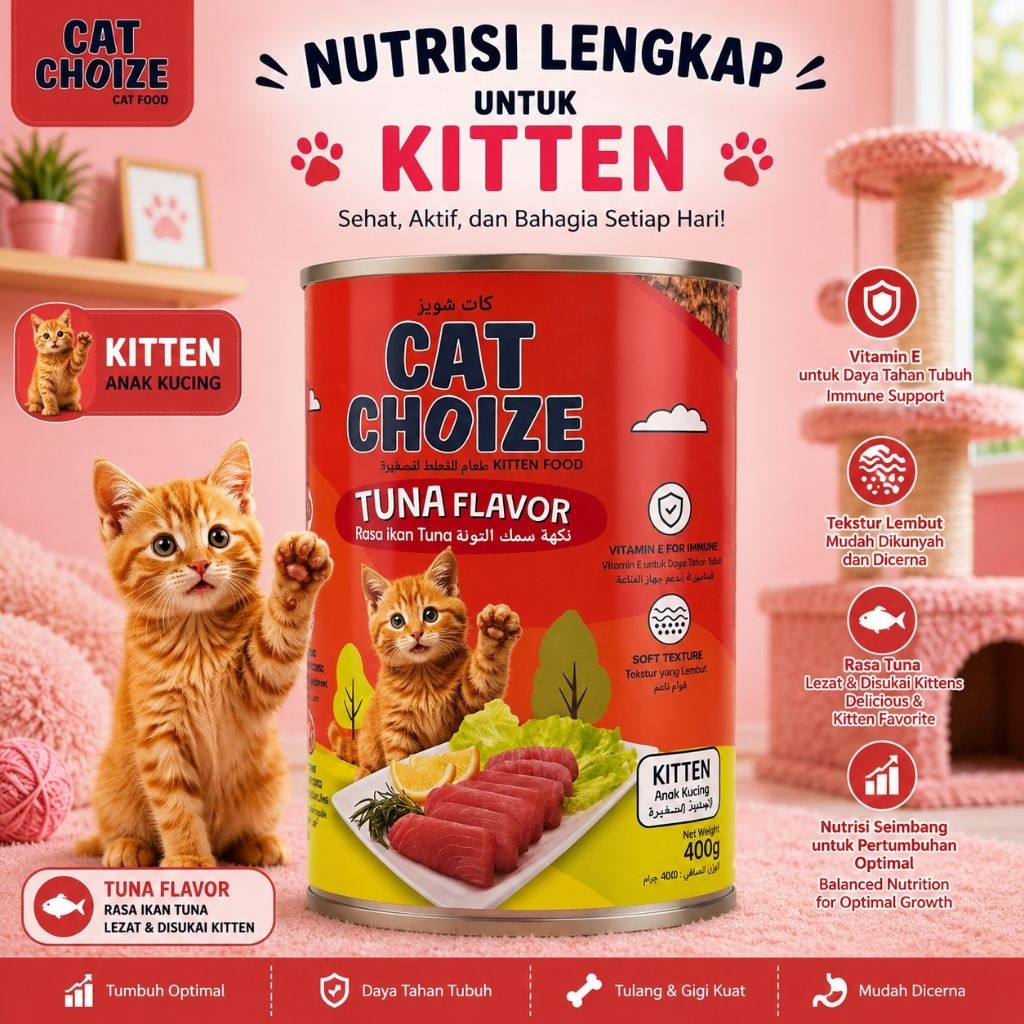 CAT CHOICE WET FOOD KALENG Kitten Tuna 400gr