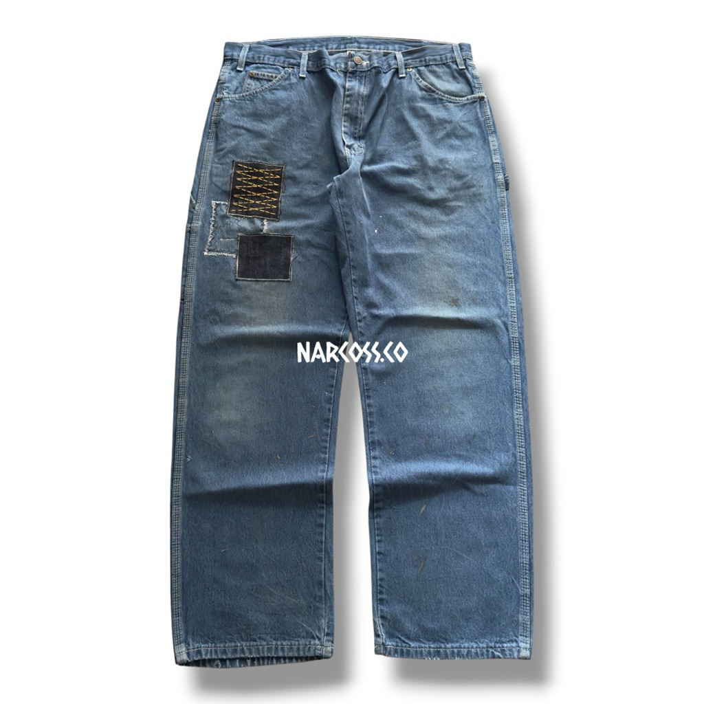 Dickies Sashiko Patchwork Jeans Carpenter Pants Relaxed Fit Big Size Made in Mexico  kode - K572 siz