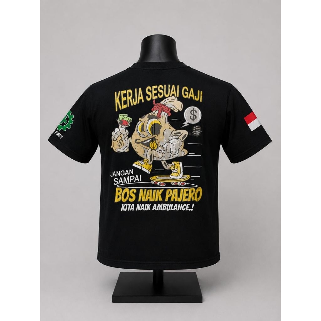 Kaos Kata2 Kerja Sesuai Gaji Size M L XL