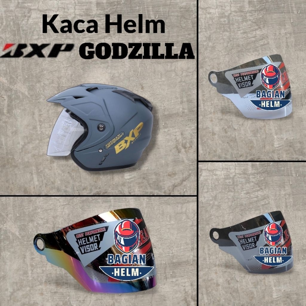 BAGIANHELM Kaca Helm BXP GODZILLA Visor Helmet Bxp Godzilla Warna Bening Hitam Pelangi