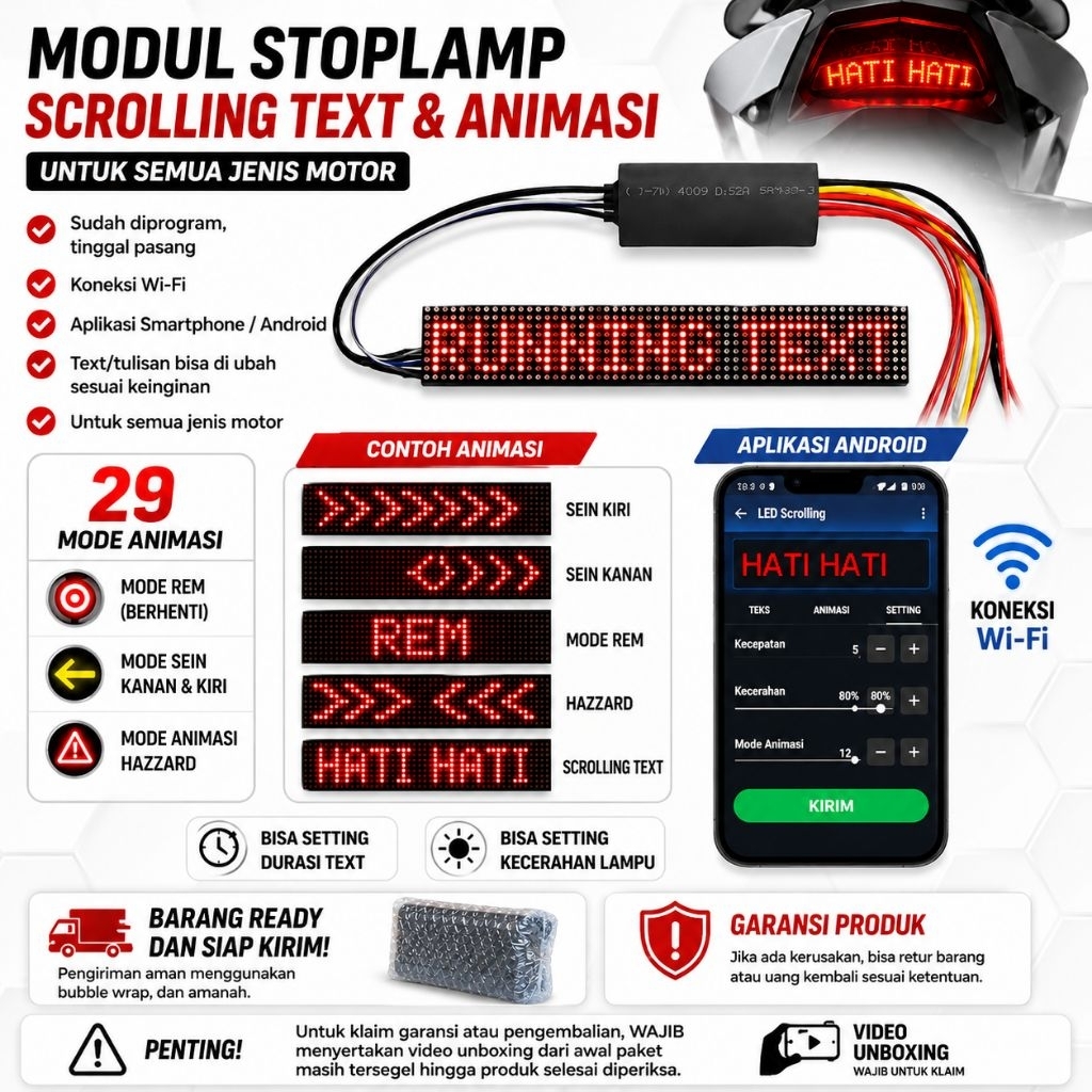 Running Text 29 Animas pakai 4 bar semua motor masuk