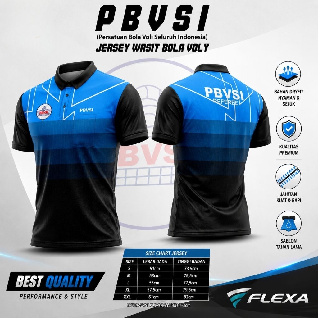 JERSEY PREMIUM HARGA PROMO BAJU POLO PBVSI BERKUALITAS BAJU WASIT VOLLEY BALL