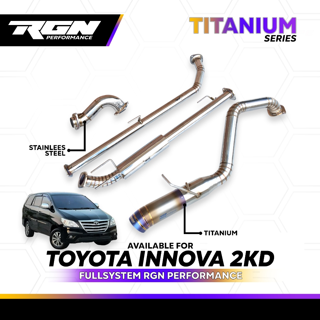 Knalpot 2 Suara Valvetronic Knalpot Innova 2KD Muffler Tailpipe Titanium Full system Original Diesel