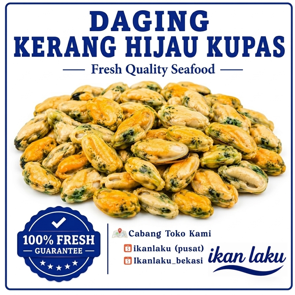 Ikan Laku – Kerang Hijau Kupas – Daging Kerang Ijo Bersih Kenyal Tinggi Protein Seafood Premiun