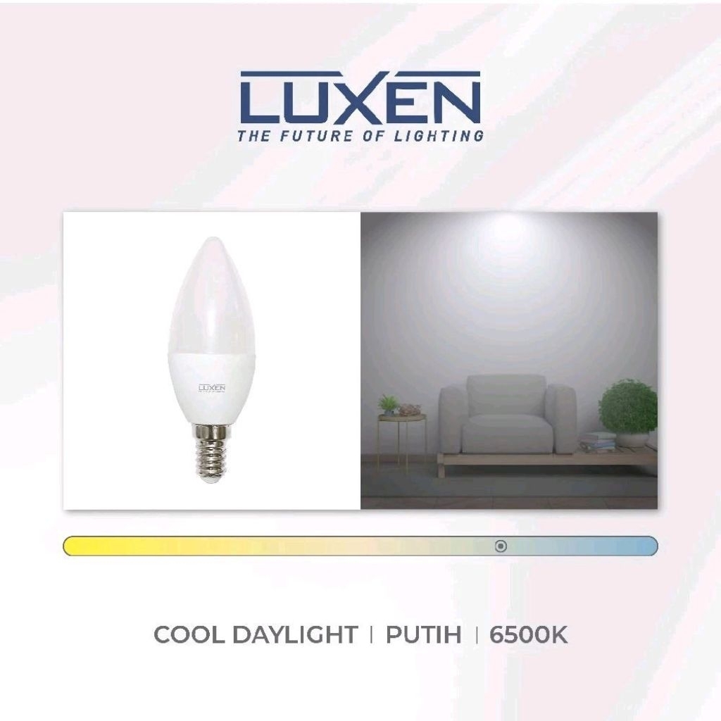 LUXEN LAMPU LED CANDLE 5W E14 kaca putih susu SNI BERGARANSI