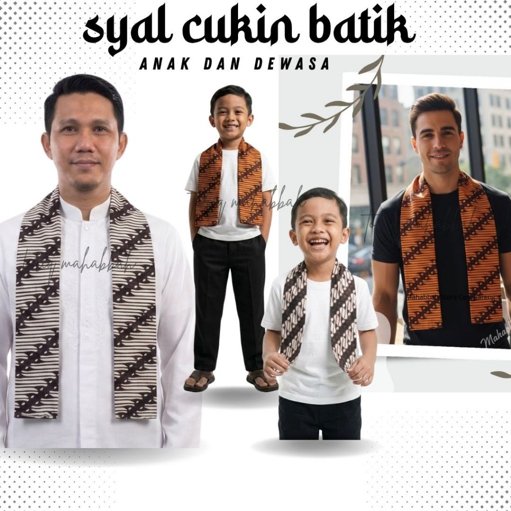 Cukin Syal Selendang Betawi Motif Batik Parang Syal Batik
