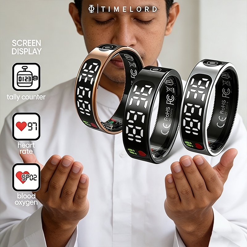 New Smart Ring Tasbih Digital LED Mini Muslim Cincin Zikir Tasbih PintarMultifungsi prayer essential