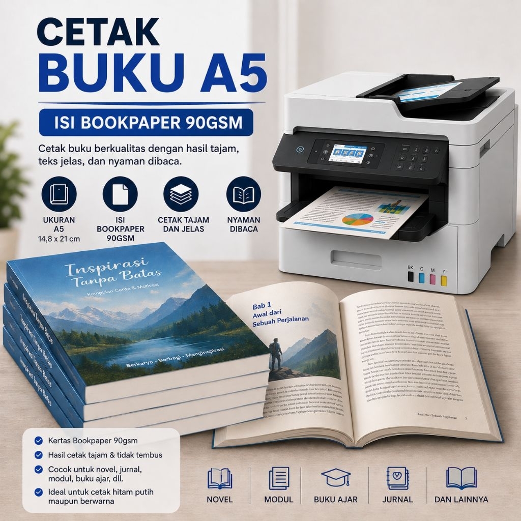 [CETAK BUKU] NOVEL / BOOKPAPER A5