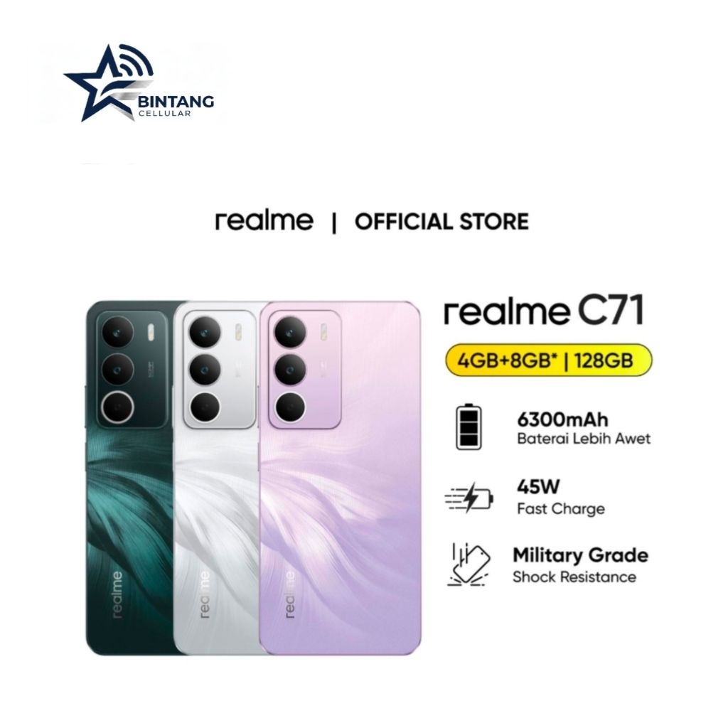 HP REALME C71  4/128 GB REALME C71 RAM 4GB INTERNAL 128GB GARANSI RESMI