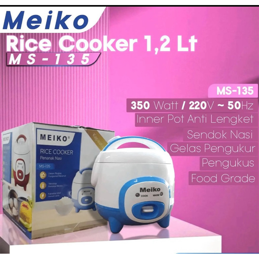 RICE COOKER MEIKO 1.2 LITER - MAGIC COM MEIKO 1.2 LITER - MEJIK KOM MINI - MAGIC COM ANAK KOS - RICE