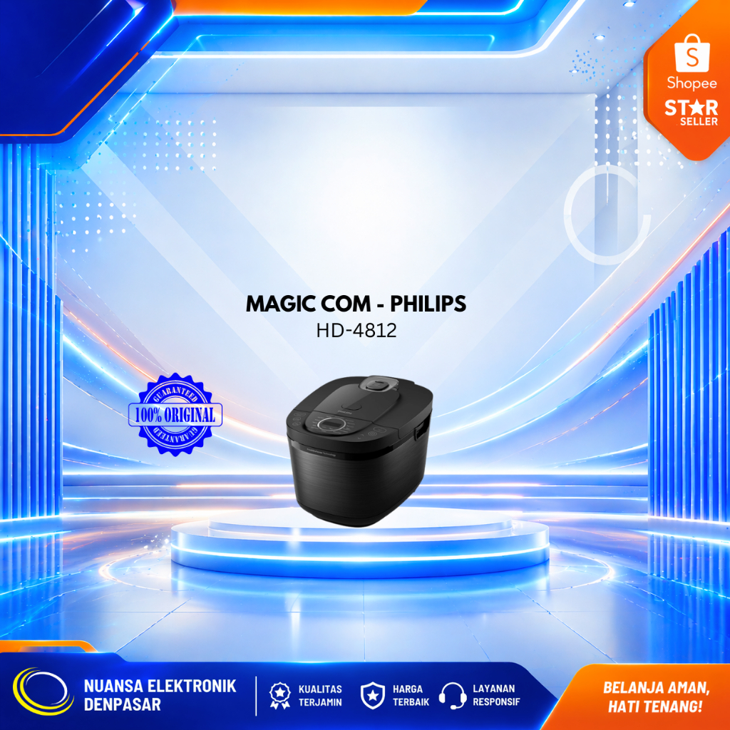MAGIC COM PHILIPS HD 4812 KAPASITAS 2 L - NUANSA ELEKTRONIK DENPASAR