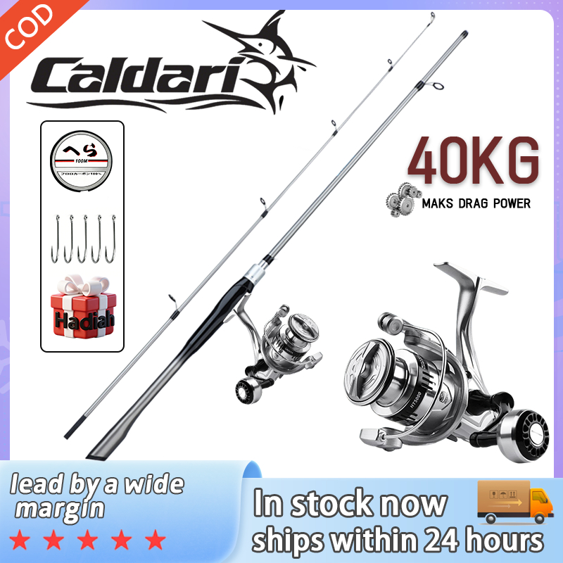 Caldari Set Pancing Laut Combo Lengkap Joran Carbon 1.65m-2.1m Reel Spinning 1000-7000 Dilengkapi Se