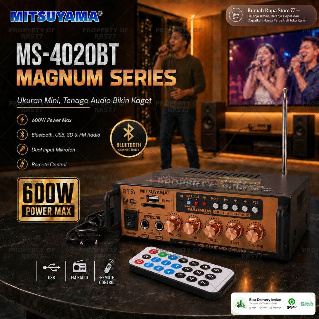 Amplifier Karaoke Stereo Mitsuyama 600Watt MS-4020BT Magnum Series