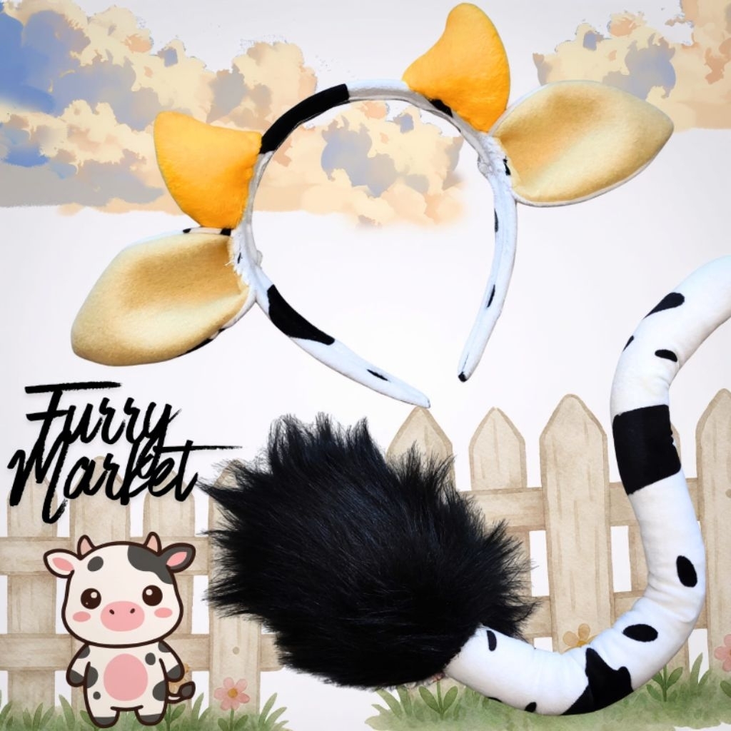 Bando ekor sapi milky carnaval anak cosplay party halloween