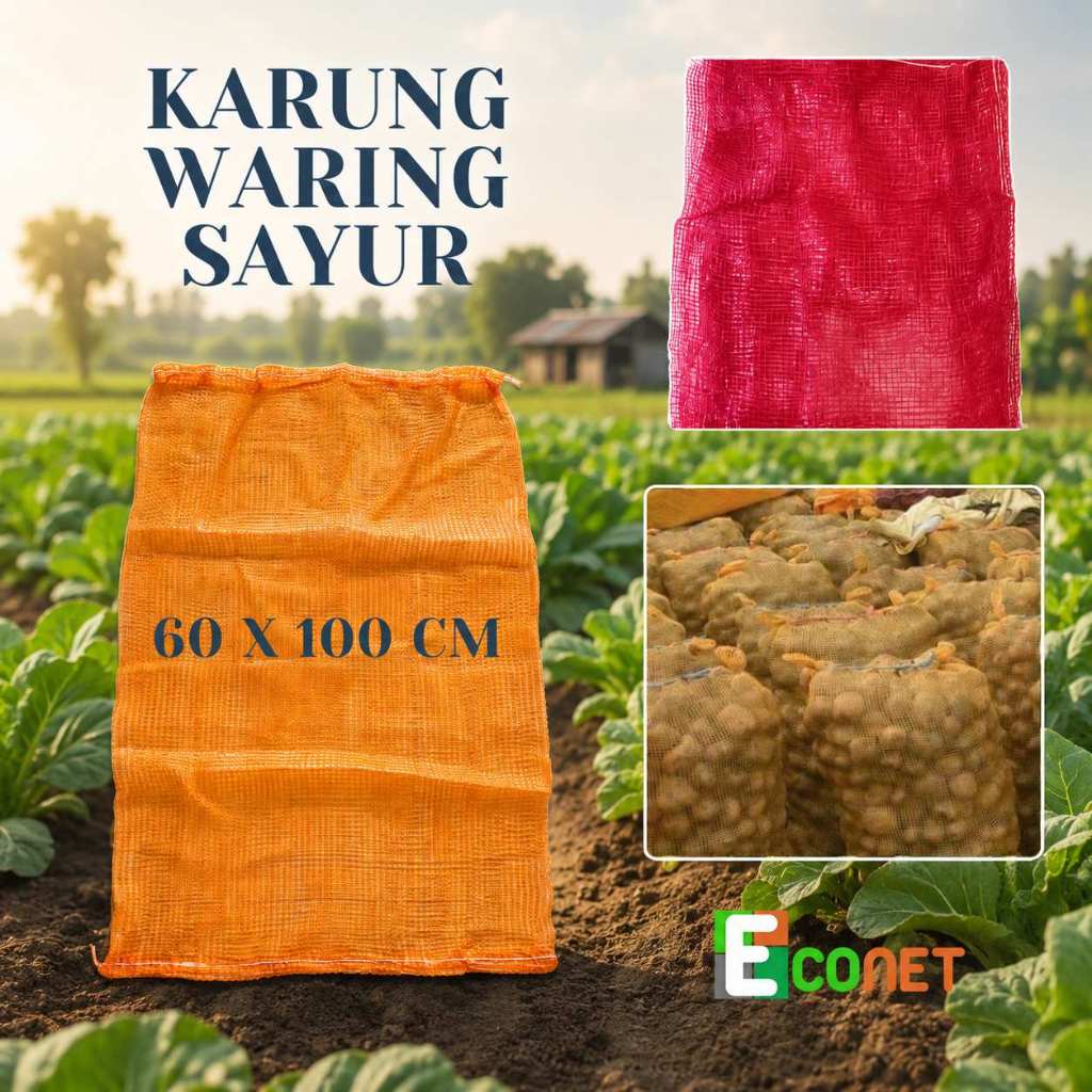 Karung Waring Sayur | Jaring Buah | waring | 60 cm x 100 cm | Karung Bawang Merah | Kentang  | Karun