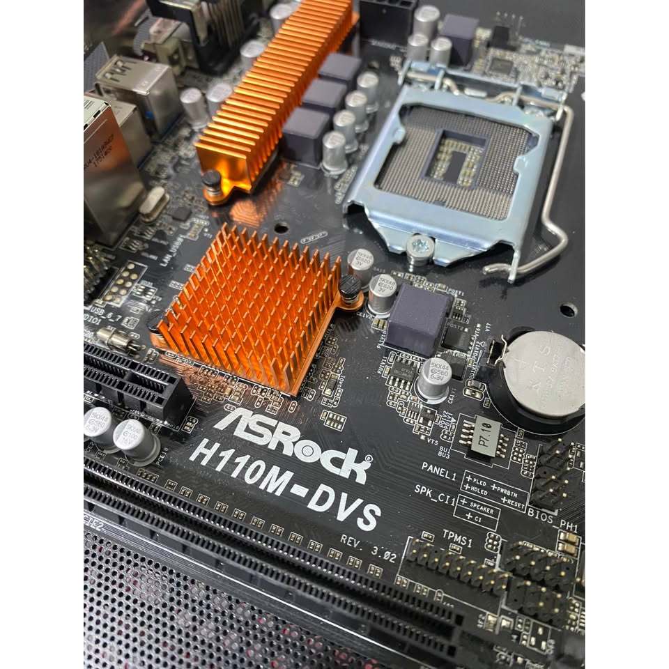 MOBO ASROCK H110M-DVS LGA 1151 untuk intel gen 6-7 Second Normal