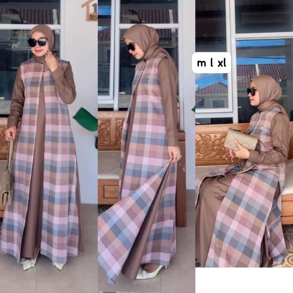 Gamis Dimara Set Inner dan Outer Kotak Premium