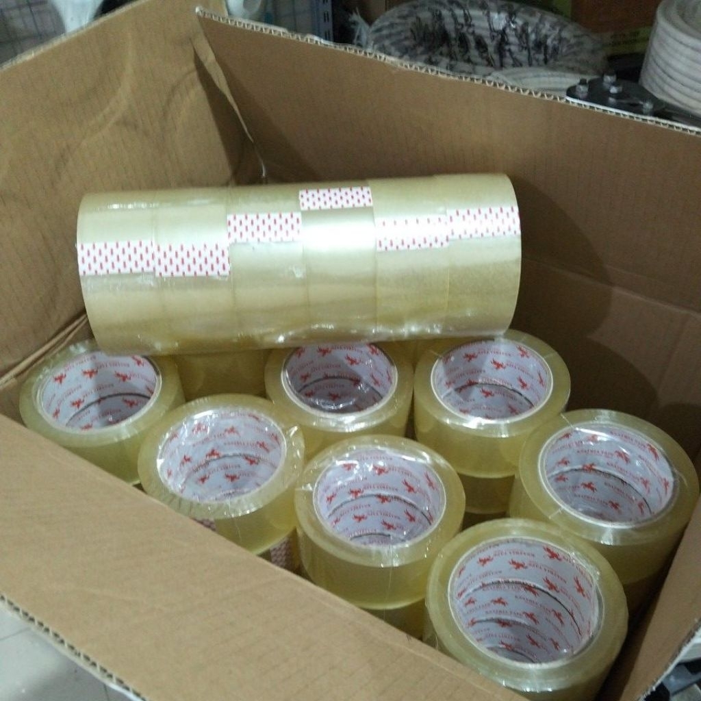 KSATRIA Lakban OPP Tape /  Lakban Bening KSATRIA TAPE 100 YARD ( 1 DUS ) ISI 72 Pcs