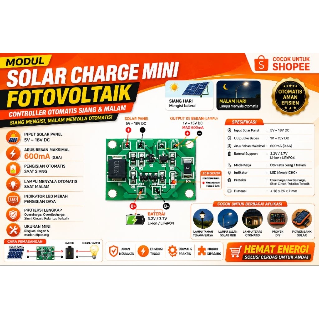 Mini Modul Panel Surya Otomatis