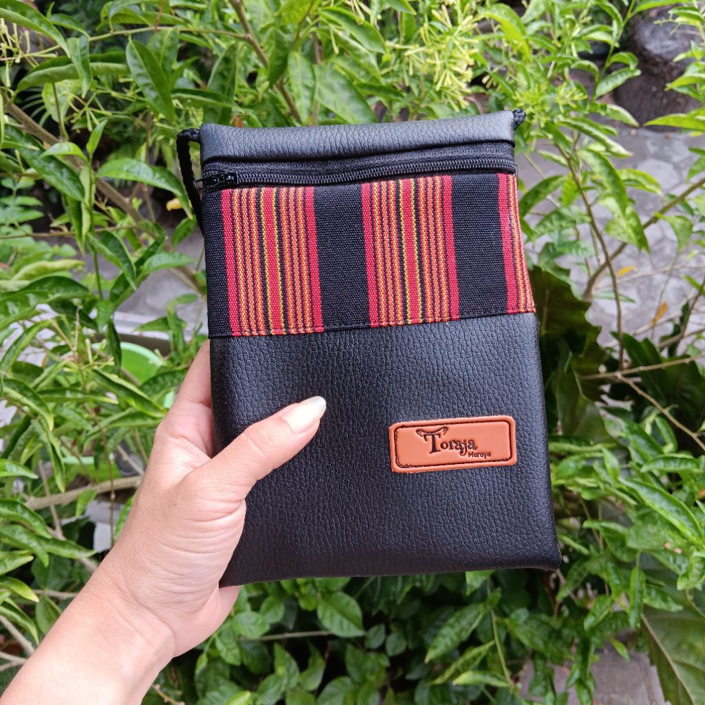 Tas HP Selempang Mini Kulit Sintetis Mix Batik Toraja