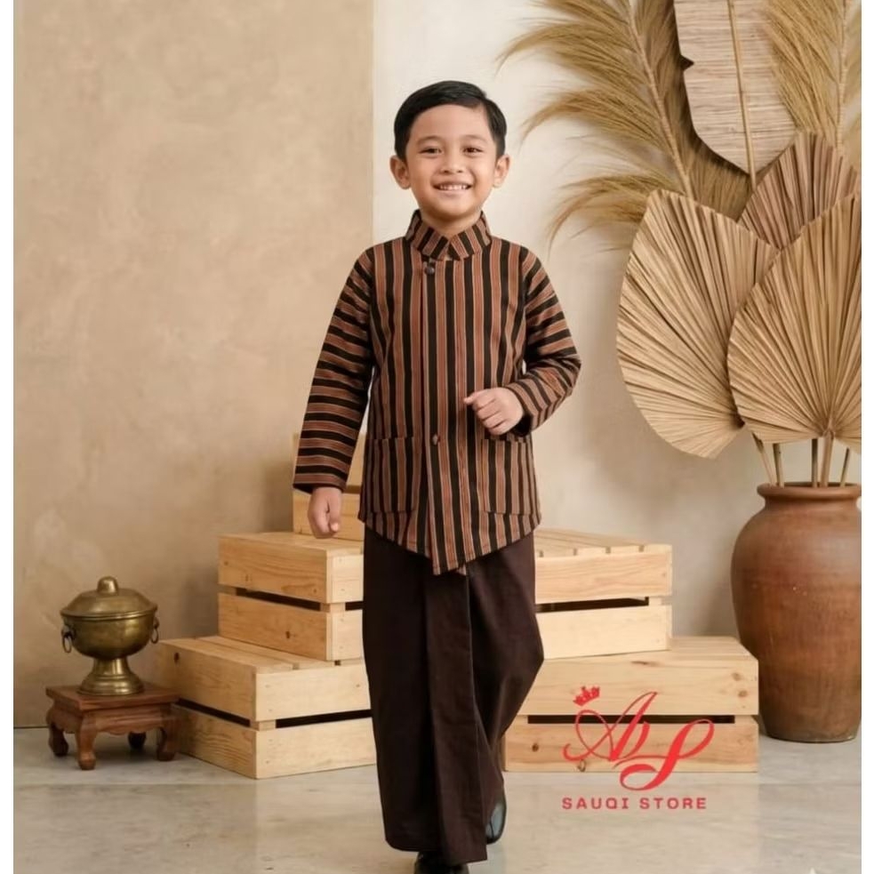 Surjan ( Atasan ) batik lurik anak pria bahan tenun premium