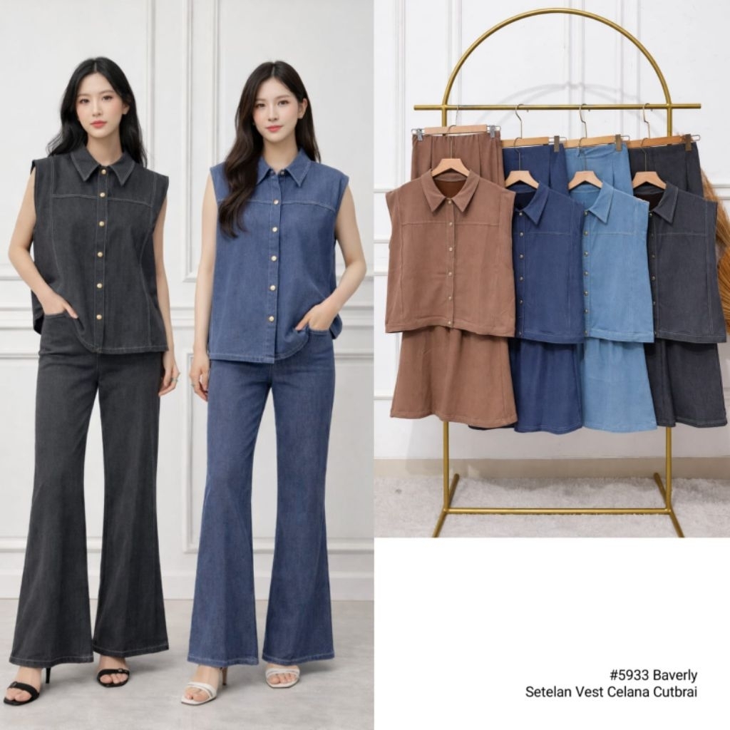Setelan Celana Vest Cutbray Cantik Terbaru Kekinian CLARKE ORI