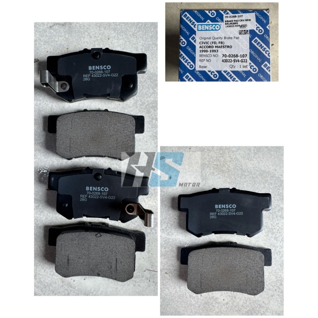 BRAKE PAD CAKRAM BELAKANG KAMPAS REM BELAKANG MOBIL HONDA NEW CRV GEN 2 ODYSSEY 2.4 STREAM 2.0 ACCOR