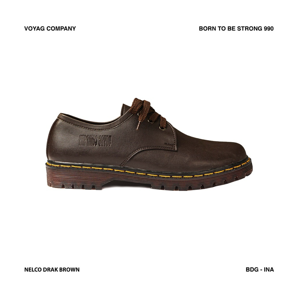 VoyagCompany | Sepatu Formal 3Hole Nelco, Brown |  Boots Formal kulit