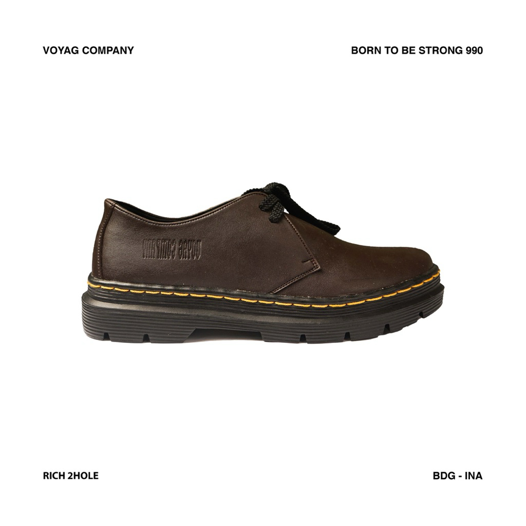 VoyagCompany | Sepatu Formal 2Hole Rich, Brown |  Boots Formal Kulit