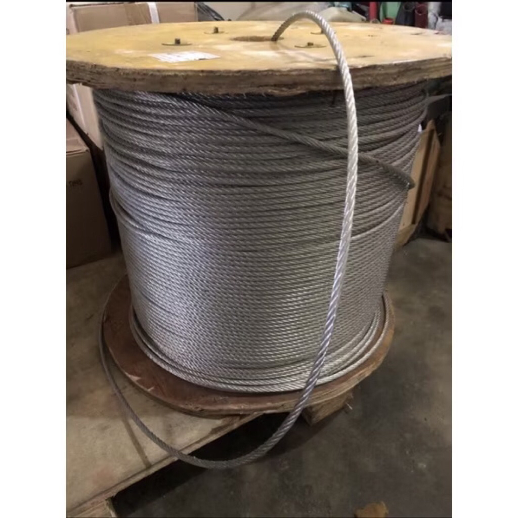 6mili Kabel seling baja galvanis anti karat ( HARGA 1 meter ya ) sling wire rope 6 mm mili tali kawa