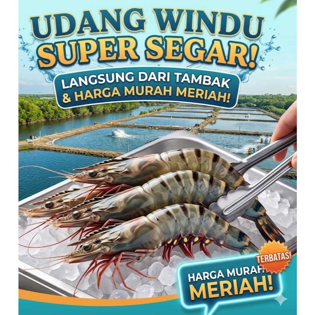 Promo Tiger prawn/udang tiger/udang windu/pancet fresh Frozen 1kg