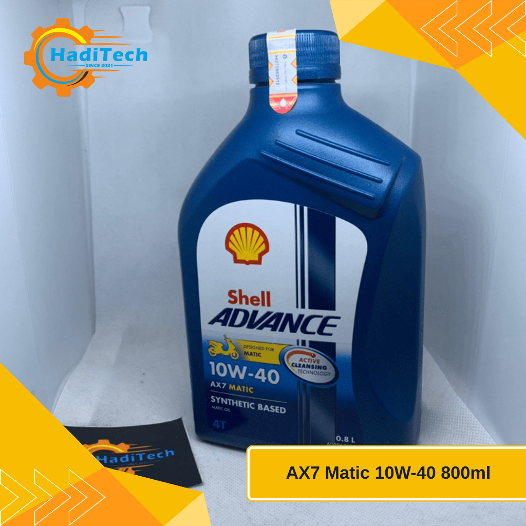 Oli shell Advance AX7 800 ML 10W-40 Original untuk Motor Metic