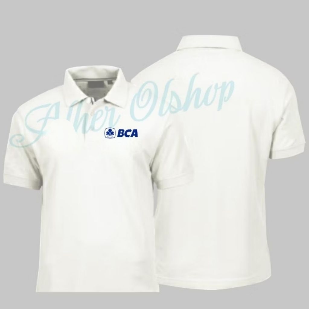 ready stok kaos kerah bank BCA baju kerah Bank BCA baju kerja Bank BCA kaos kerja Bank BCA seragam k