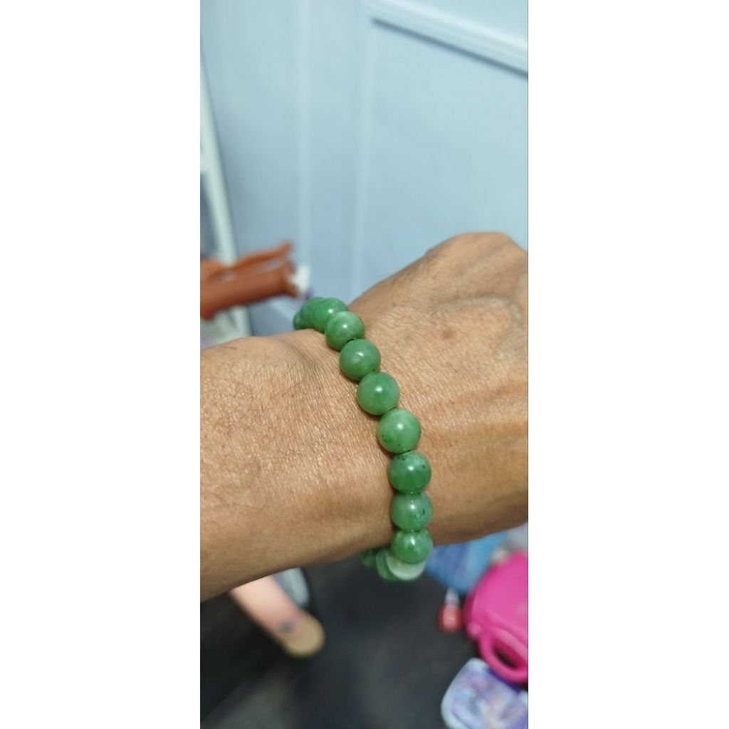 NATURAL GELANG BUTIRAN BATU GIOK NEPHRITE JADE ACEH