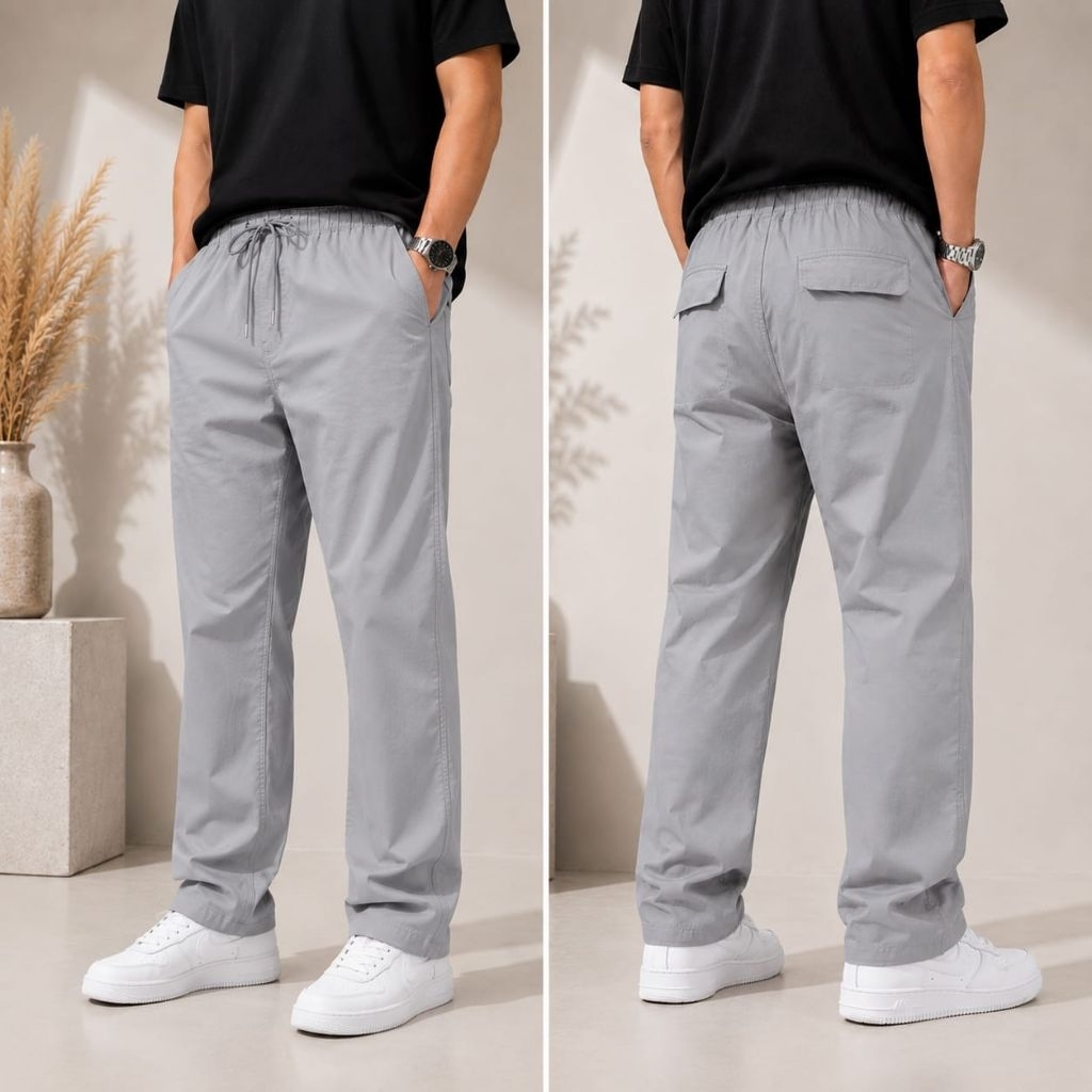 Celana chino pinggang karet unisex | celana chino panjang standar premium | hemlock duke easy pants