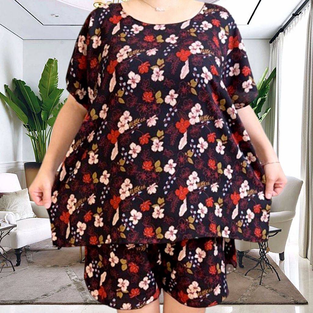setelan jumbo wanita size XXXXL LD 143 CM BIG SIZE setelan rayon cewek atau wanita jumbo
