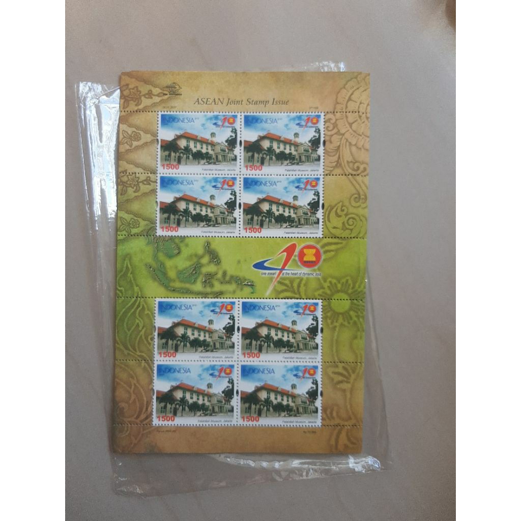 Perangko Indonesia 2007 Asean Joint Stamp Issue Bangunan terkenal sheet 8 prangko